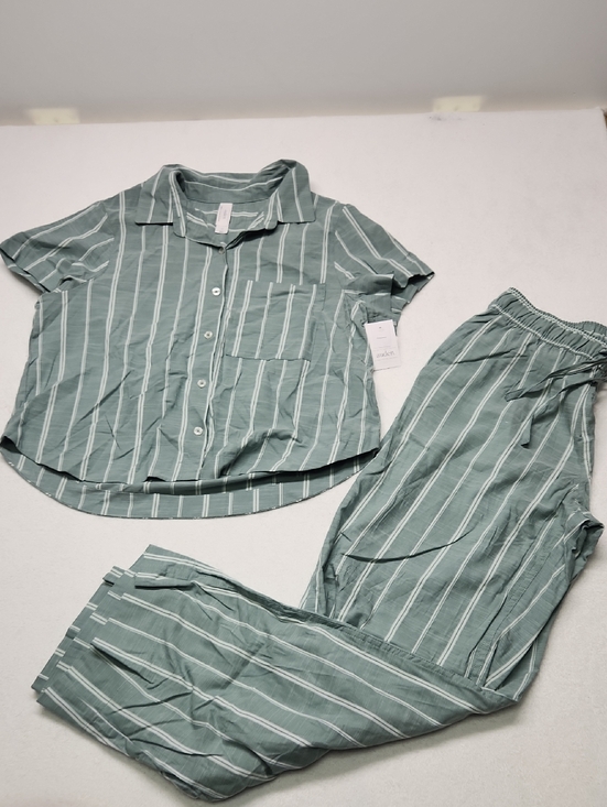 Auden Other - Auden-Green Striped Pajama Set - Short Sleeve Top & Pants Size S